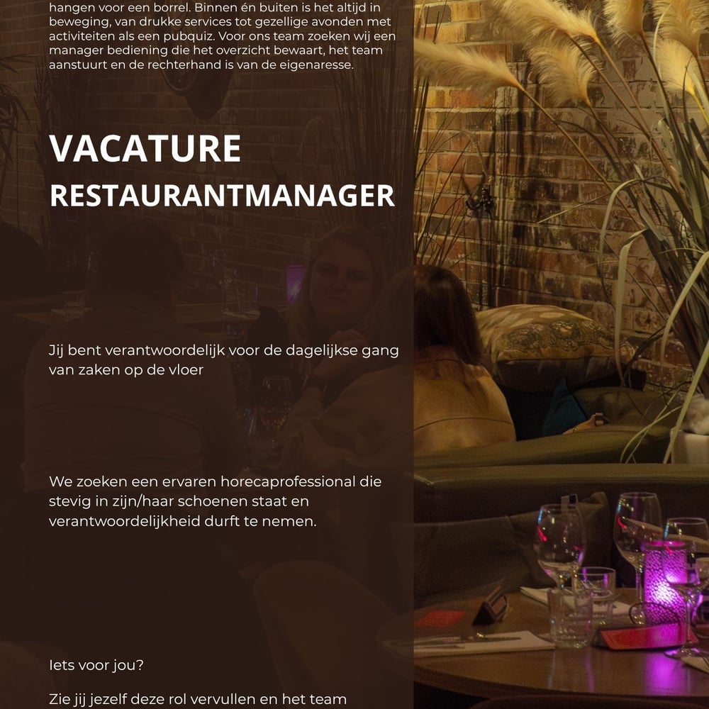 Vacature Restaurantmanager
